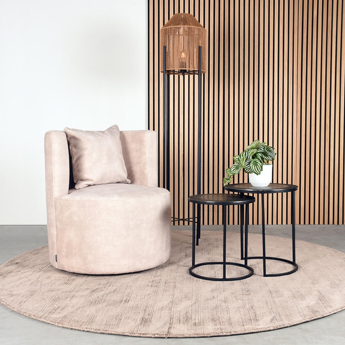 SESSEL Evy Beige 65/65/75 cm - Beige, Textil (65/75/65cm) - LABEL51