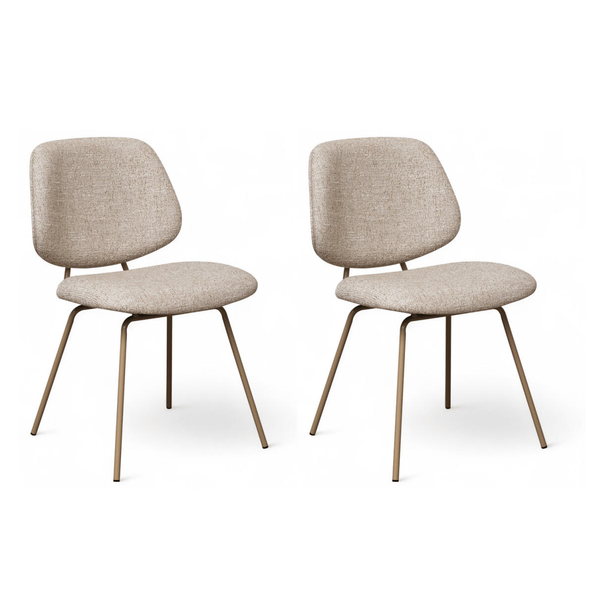 STUHL-SET 2 Stück in Teddystoff Beige - Beige/Schwarz, Textil/Metall (50/82/58cm) - Furnhouse