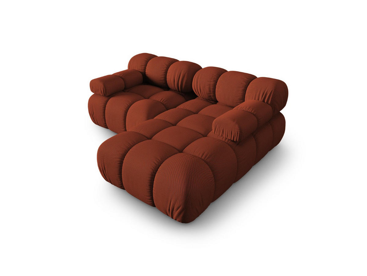 ECKSOFA modular rechts Bellis aus 3D-Stoff ziegelstein 3 Sitzplätze - Orange, Textil (155/188cm) - Micadoni