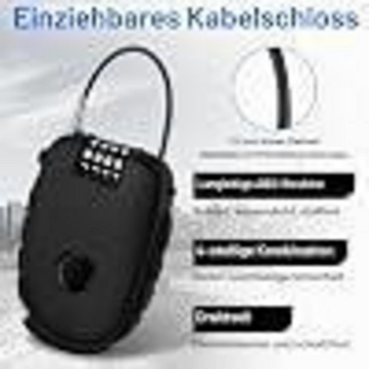 KABELSCHLOSS 75 cm Schwarz - Schwarz, Metall (4.5/2/75cm)