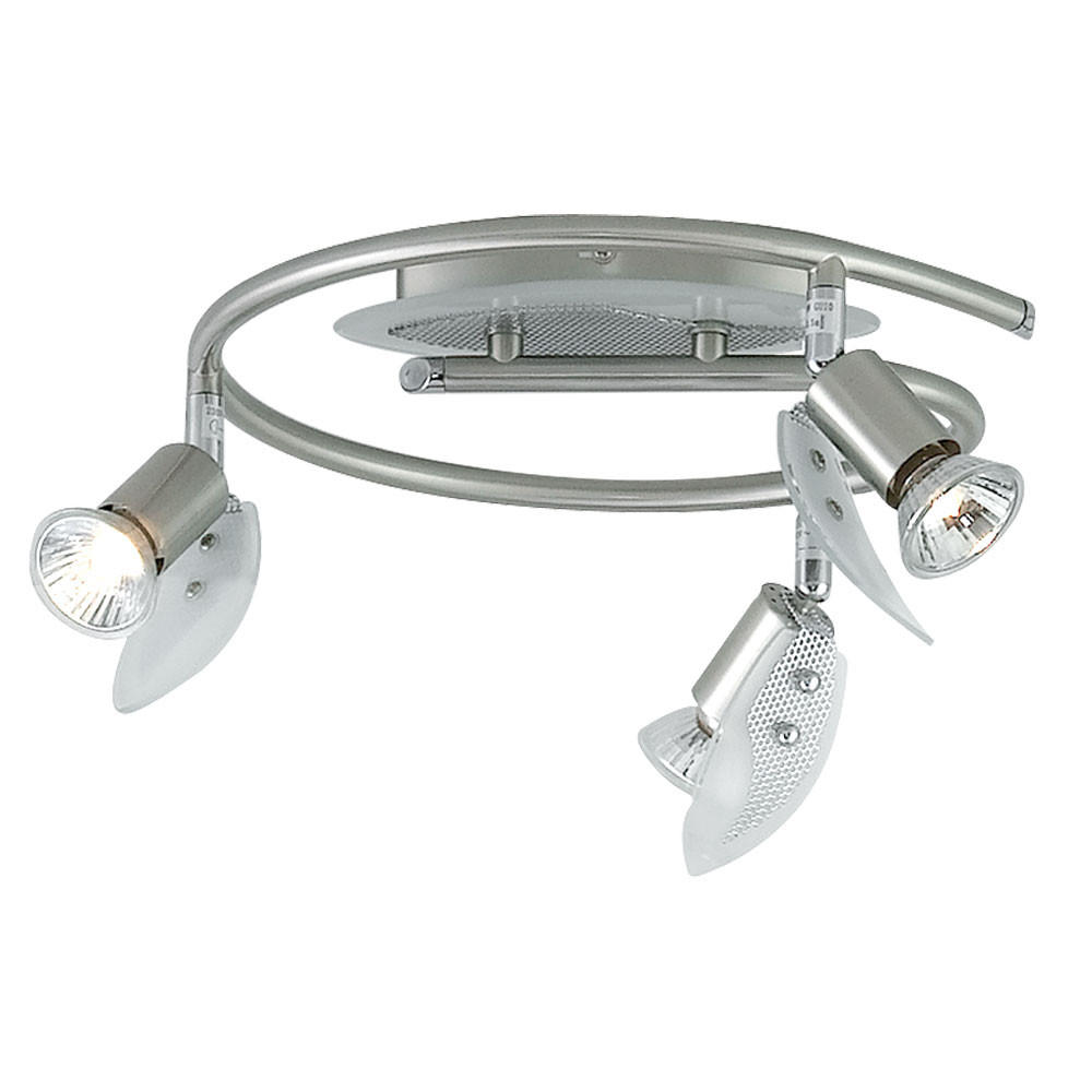 DECKENLEUCHTE Metall Glas Silber - Silberfarben, Glas (29.5/13/13cm) - Globo Lighting