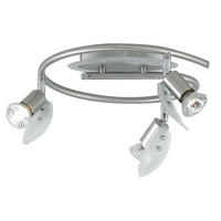 DECKENLEUCHTE Metall Glas Silber - Silberfarben, Glas (29.5/13/13cm) - Globo Lighting