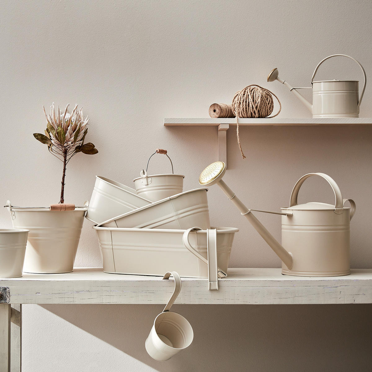 HÄNGETOPF (6er Set) Zinc - Beige, Metall (11cm) - Butlers