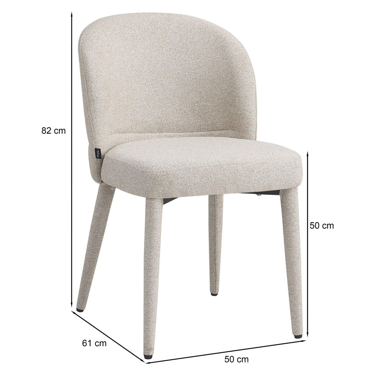 ESSZIMMERSTUHL Coases Beige - Beige, Textil/Metall (50/82/61cm) - Selsey