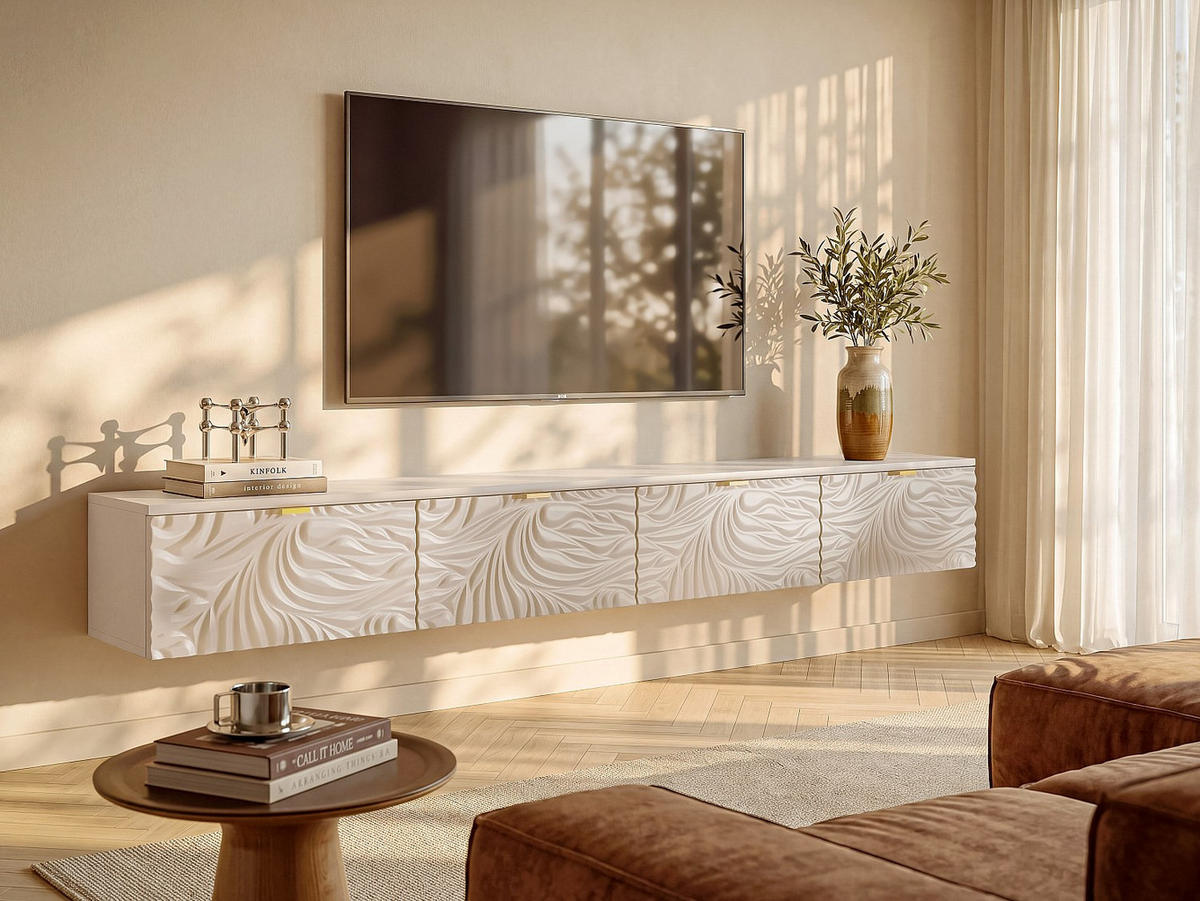 TV-HÄNGESCHRANK - 199.9 x 32 - holz - beige Rinarel - Beige, Holz (199.9/25/32cm) - Vente-Unique