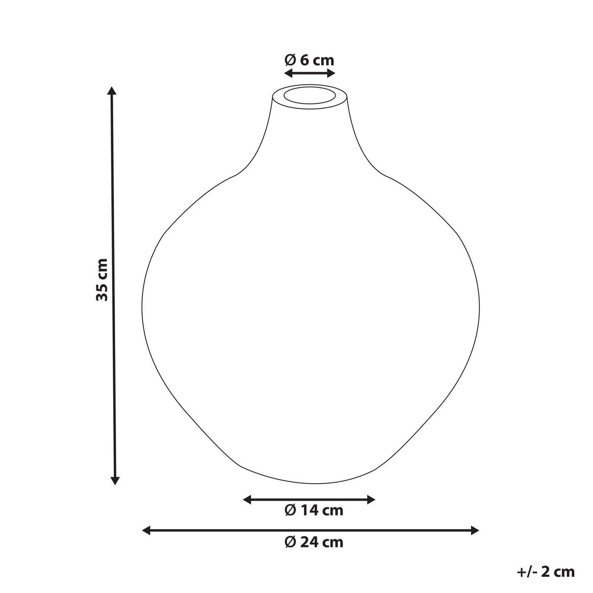 DEKOVASE Terrakotta schwarz Kualu - Schwarz, Stein (35cm) - Beliani