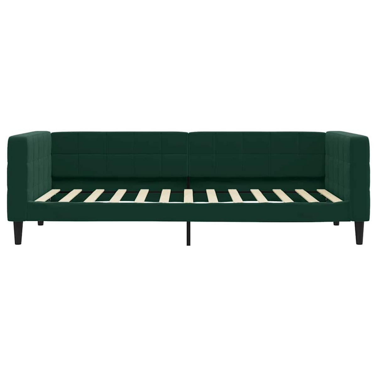TAGESBETT Dunkelgrün 100/200 Cm Samt - Grün, Textil (100/200cm) - vidaXL