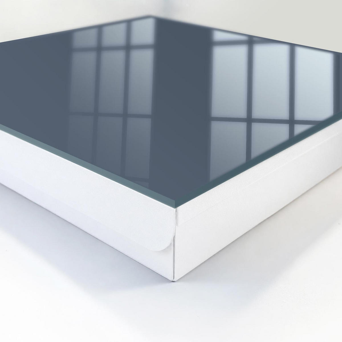 SCHLÜSSELBOX Weiß 30x30 cm – Türöffnung nach rechts - Kühles Grau - Grau, Metall (30/30/5cm) - TULUP