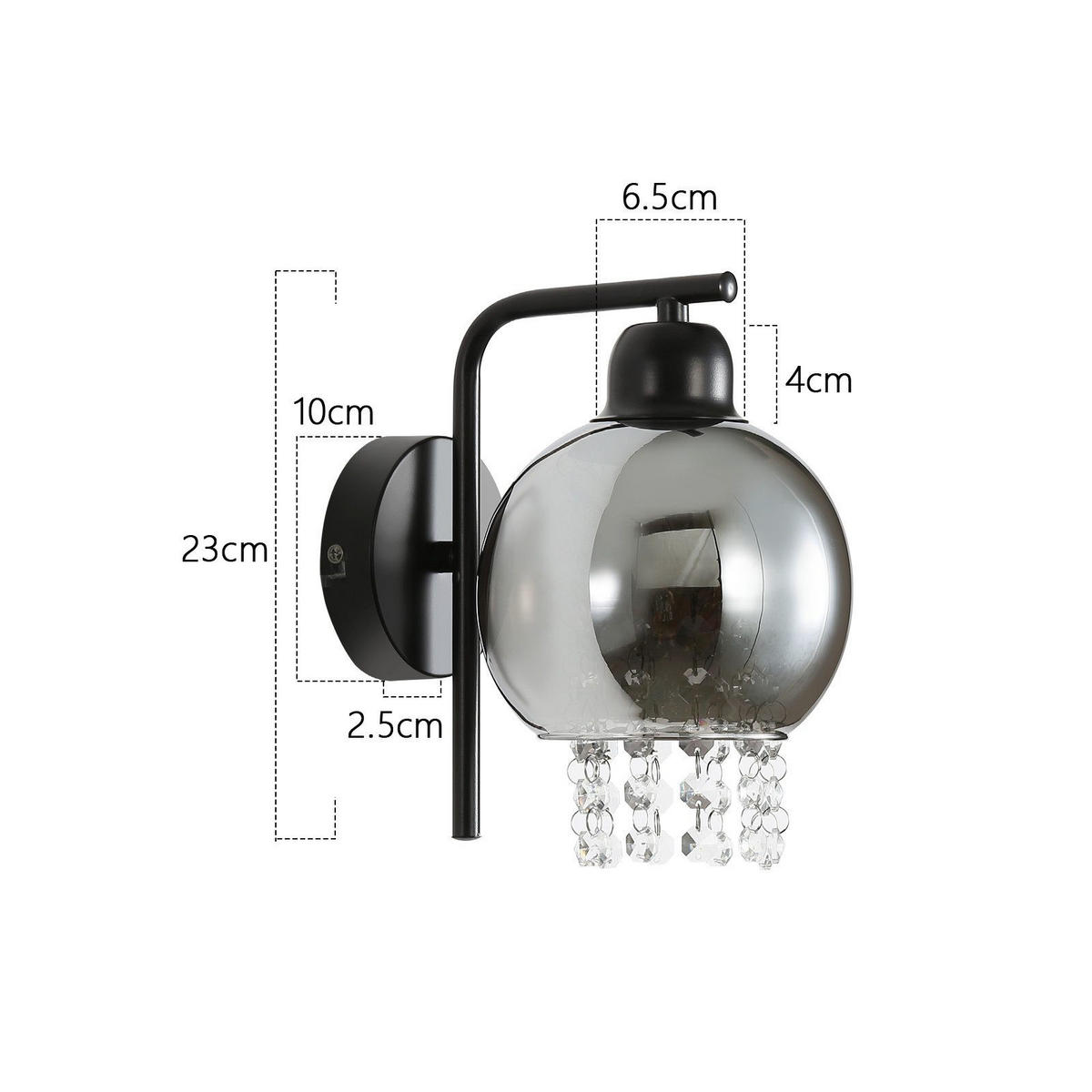 WANDLEUCHTE Mascolo - Schwarz, Metall (23/15/15cm) - Nettlife