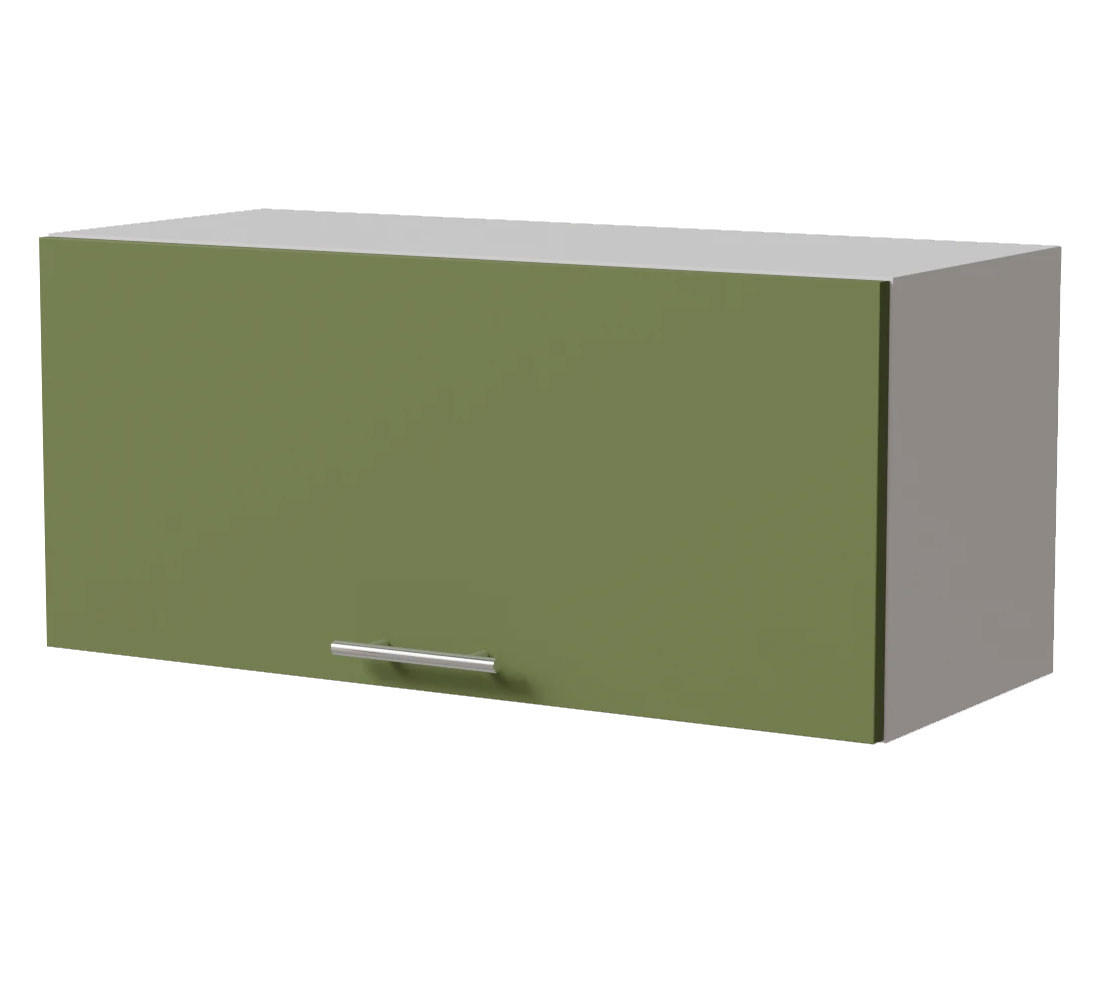 KLAPPHÄNGESCHRANK Brerra W4B/80 Weiß / RAL 6025 farngrün Matt 80 / 32,5 / 36cm mit Blum Aventos Klappenbeschlag - Weiß/Grün, Holz/Holzwerkstoff (80/36/32.5cm) - Feldmann-Wohnen