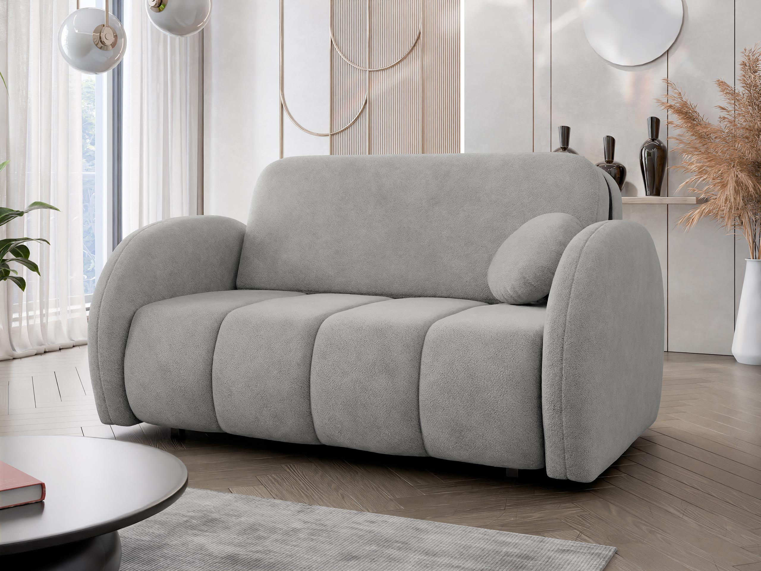 SCHLAFSOFA Viva Comfy III - Hellgrau/Schwarz, Holz/Textil (152/85/103cm) - MIRJAN24