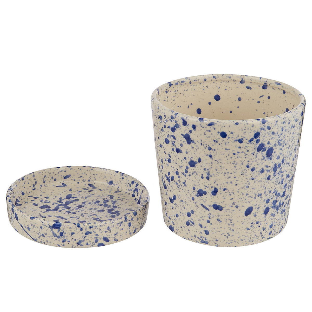 BLUMENÜBERTOPF (2-teilig) Splash - Blau/Beige, Stein (15cm) - Butlers