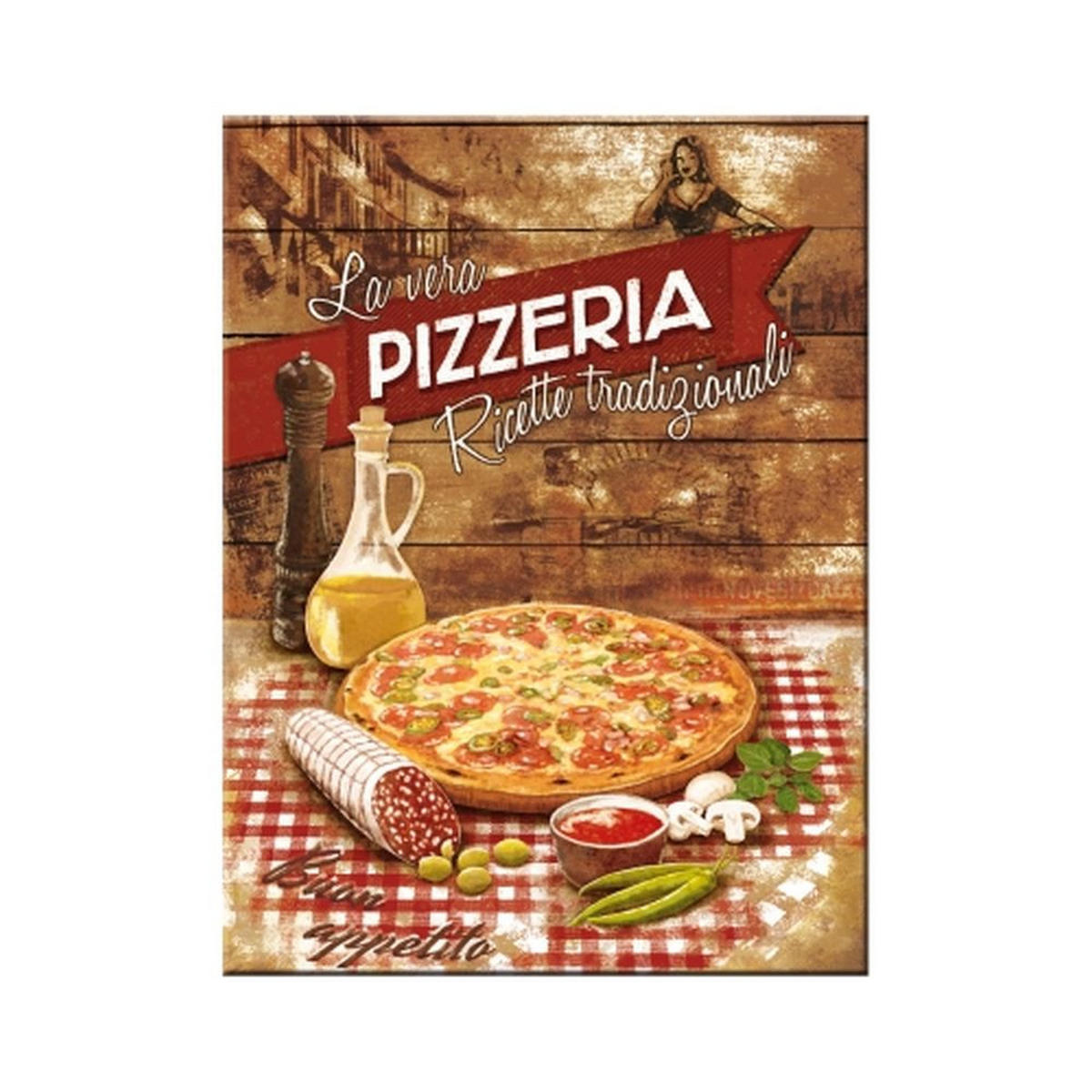 MAGNET 6/8 cm Home & Country Pizzeria La Vera - Multicolor, Metall (6/8/0.1cm) - Nostalgic-Art