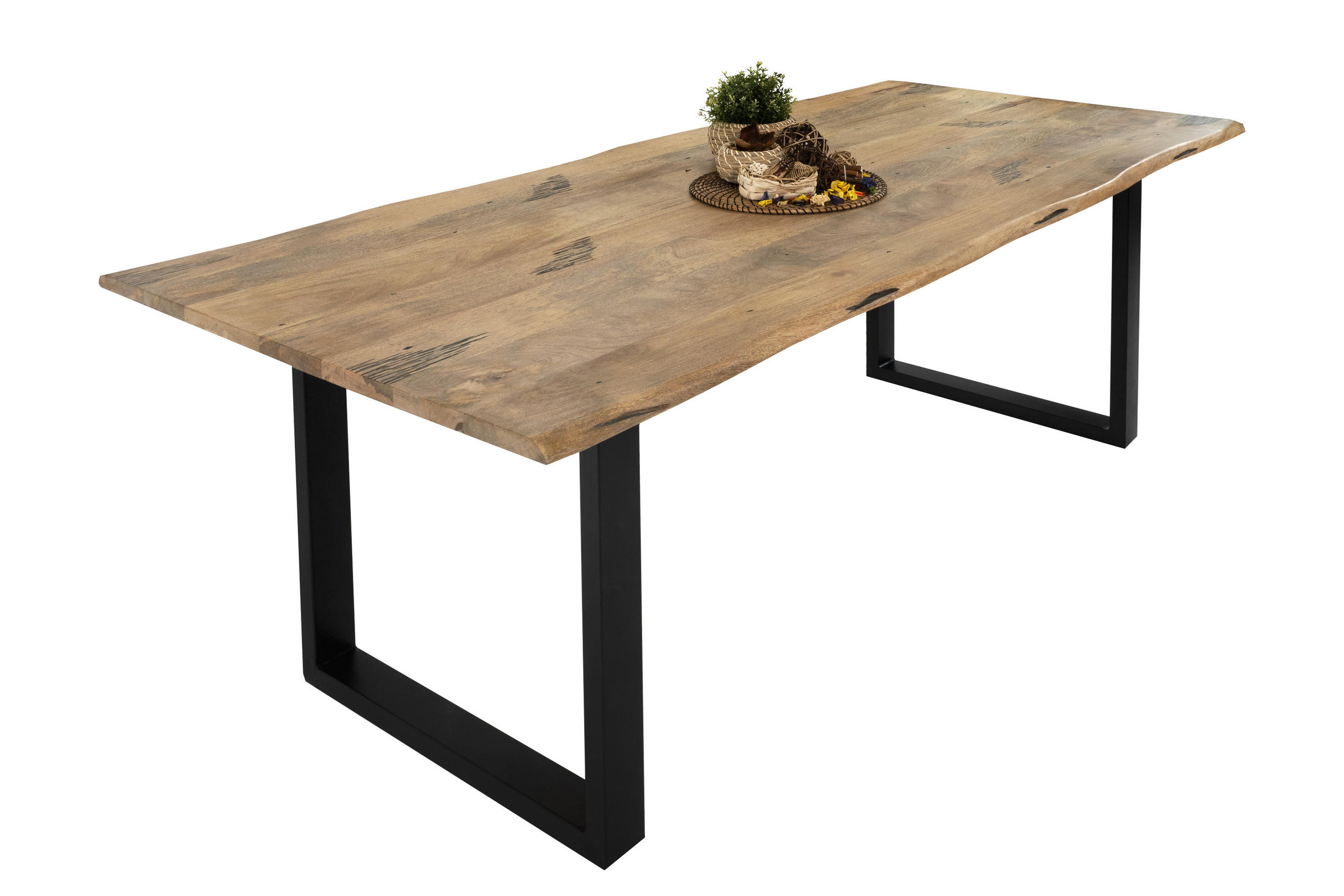 ESSTISCH TIGER - Beige/Schwarz, Holz (100/240/77cm) - SAM