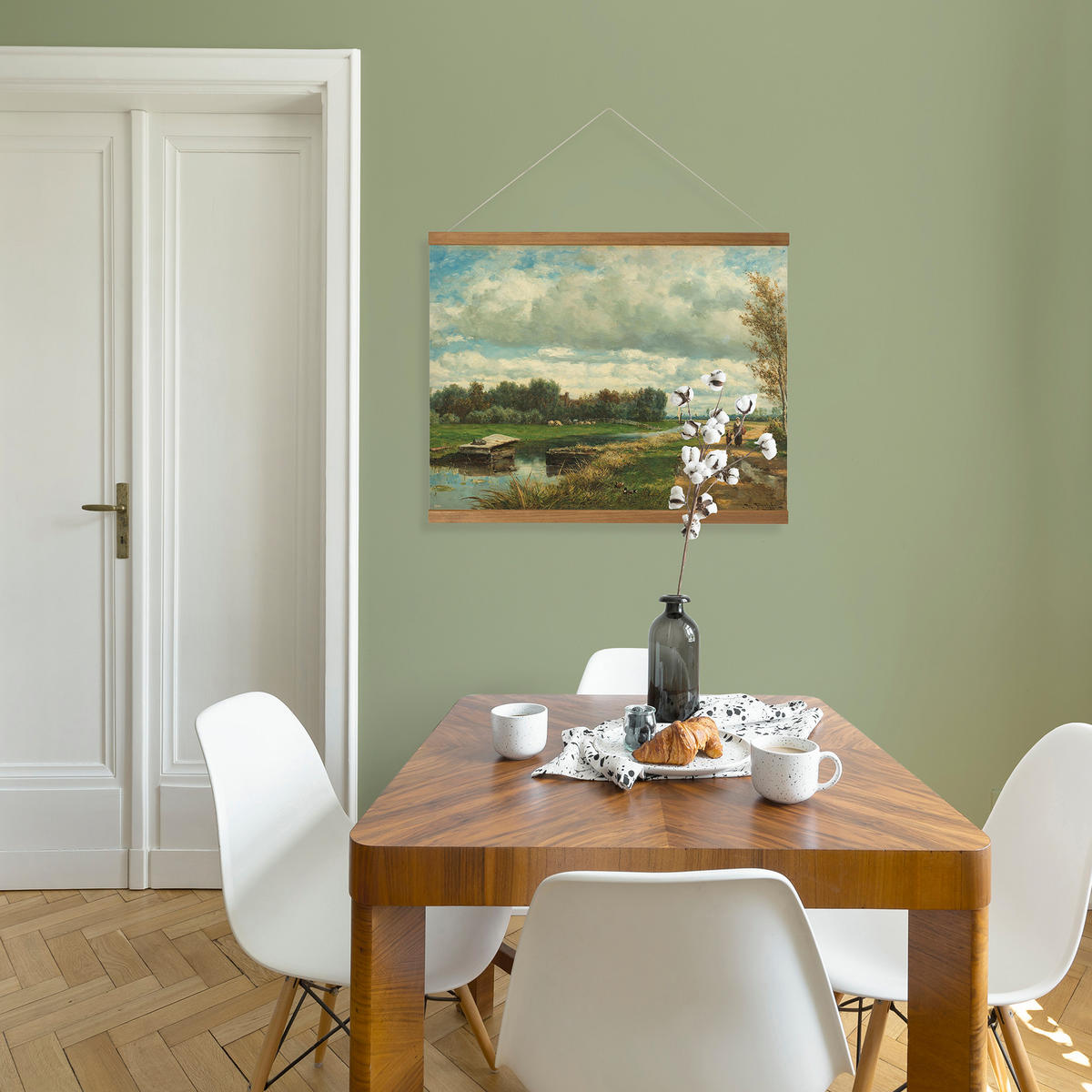 POSTER Leinen | Niederländische Landschaft | 60x80cm - Multicolor, Textil (80/60/0.1cm) - Art for the Home