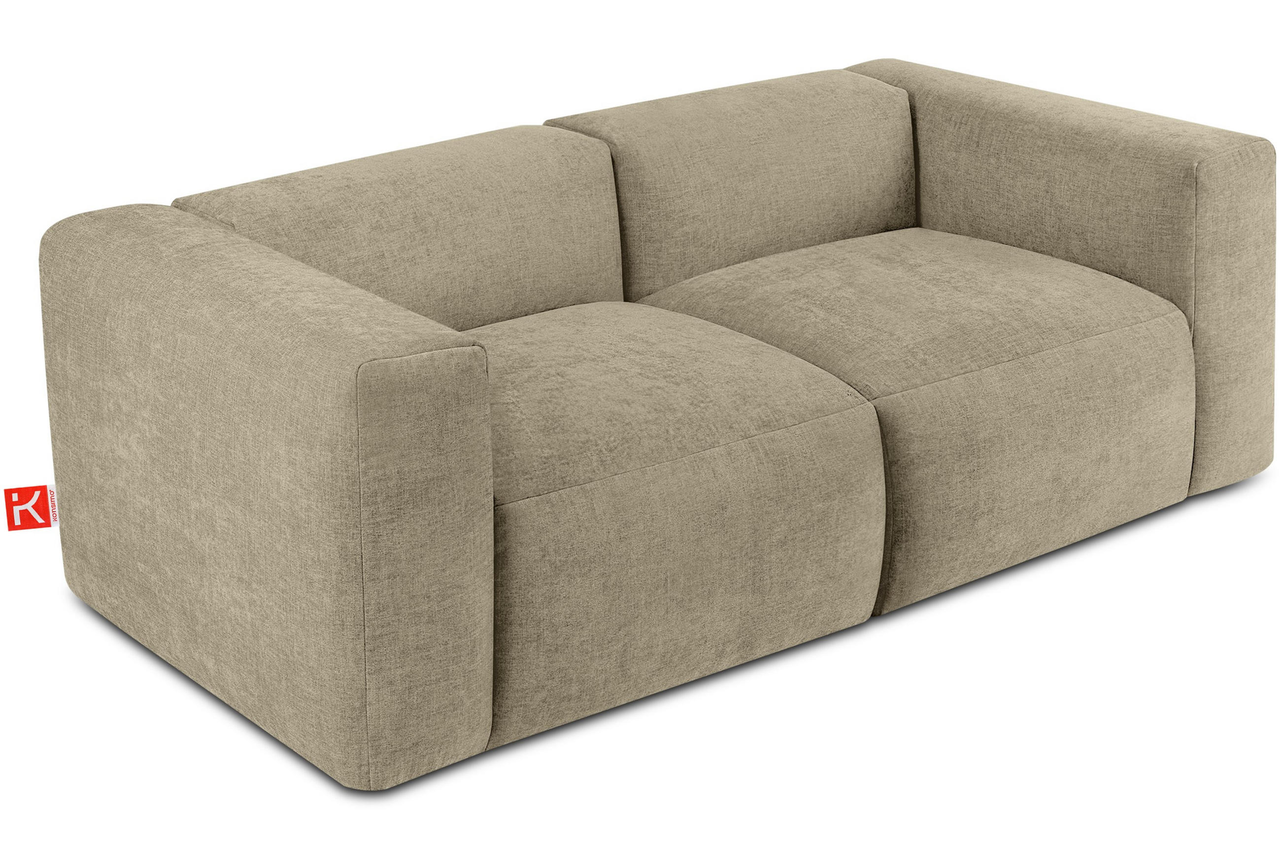 2-SITZER-MODULSOFA BUFFO mit extrem weicher und bequemer Sitzfläche, Gewebestoff, sandfarben - Sandfarben, Textil (210/73/96cm) - KONSIMO®