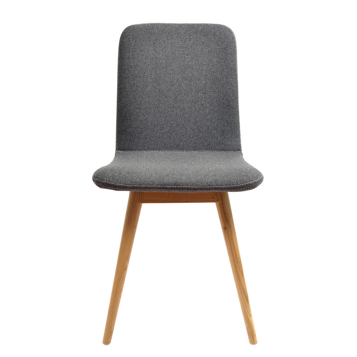 POLSTERSTUHL - Eiche massiv / Stoff, 2er-Set - Anthrazit, Textil (45/85/60cm) - home24