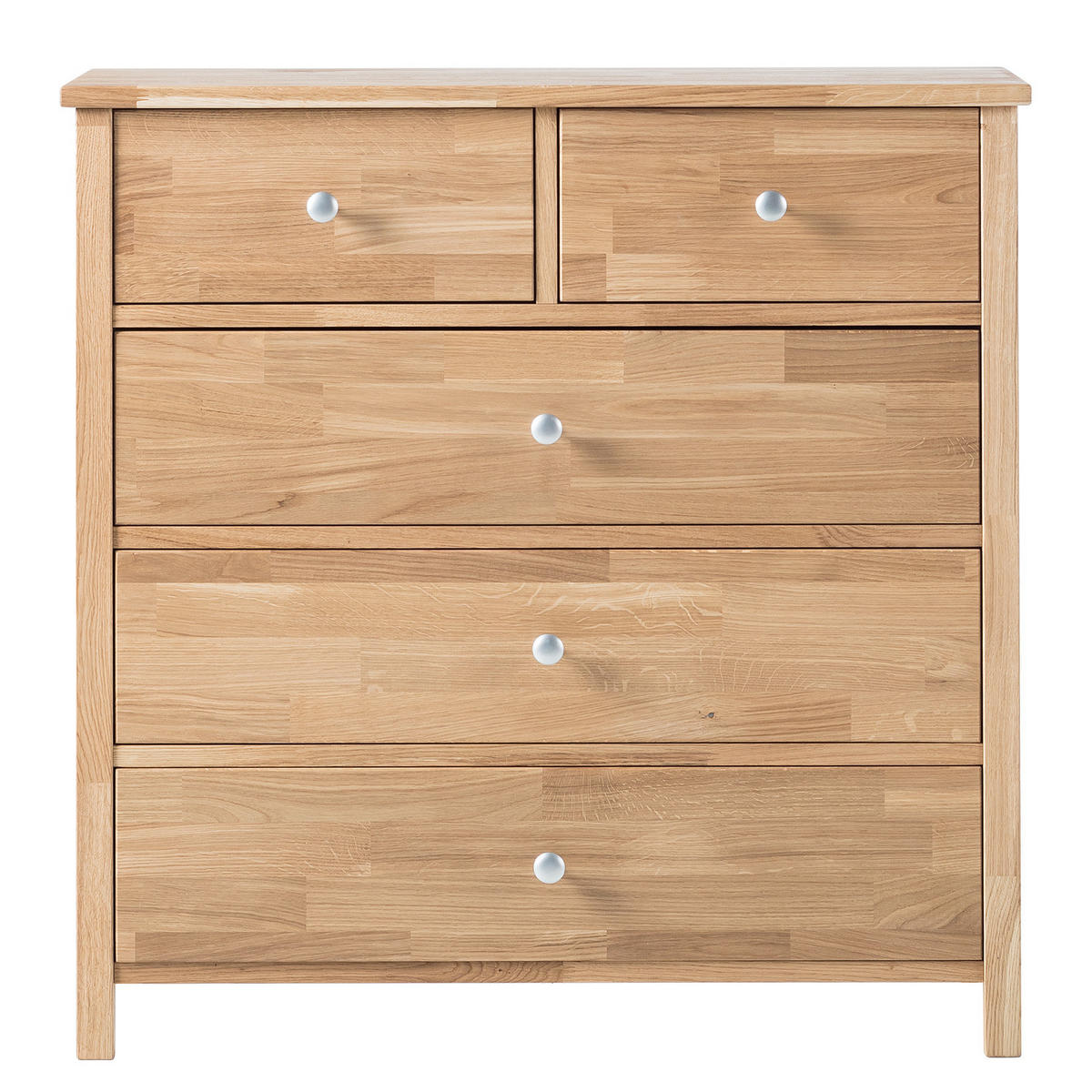 KOMMODE - Eiche massiv - Eichefarben, Holz (90/90/40cm) - home24