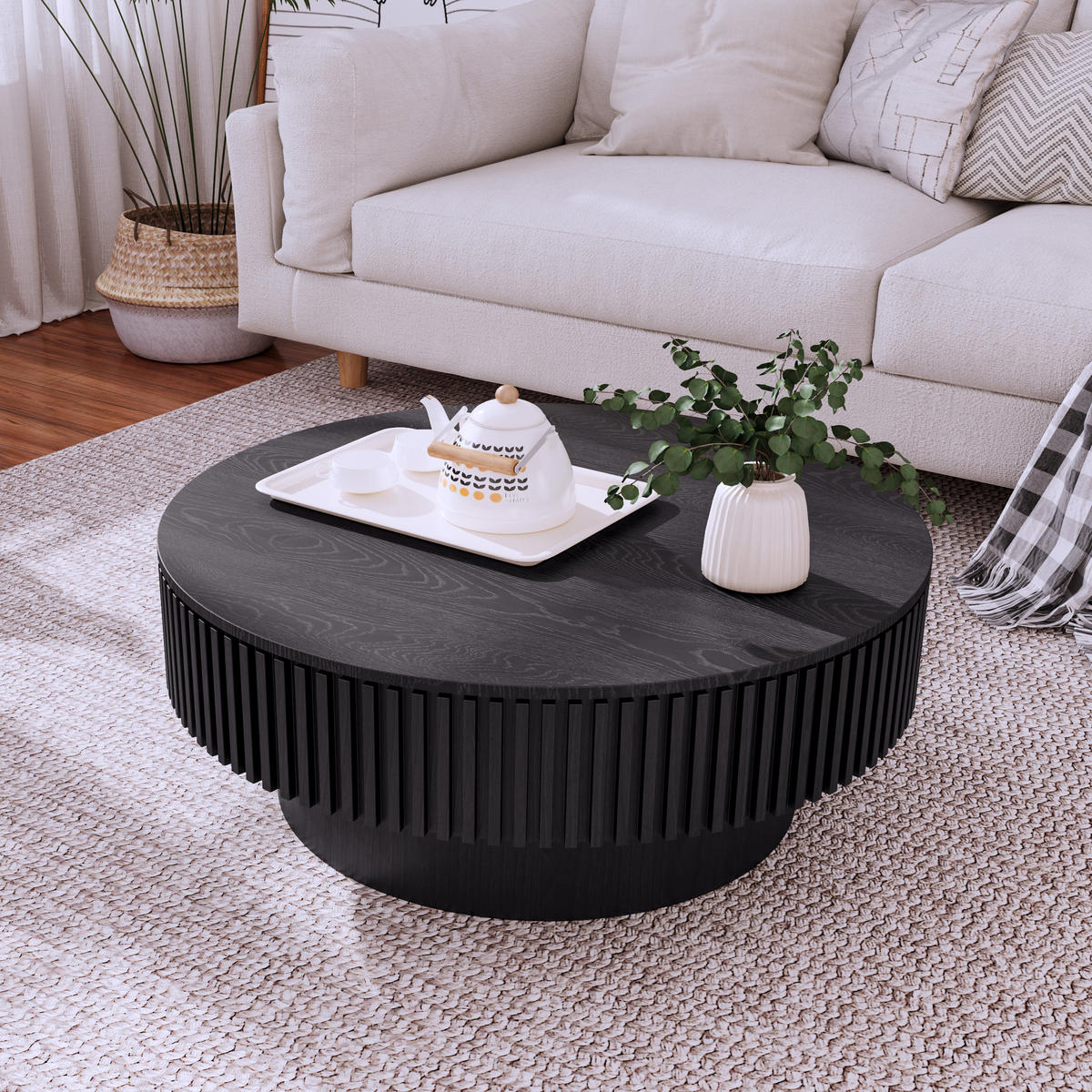 COUCHTISCH Schwarz 75/75/35 cm - Schwarz, Holz (75/75/35cm) - PANGIVO