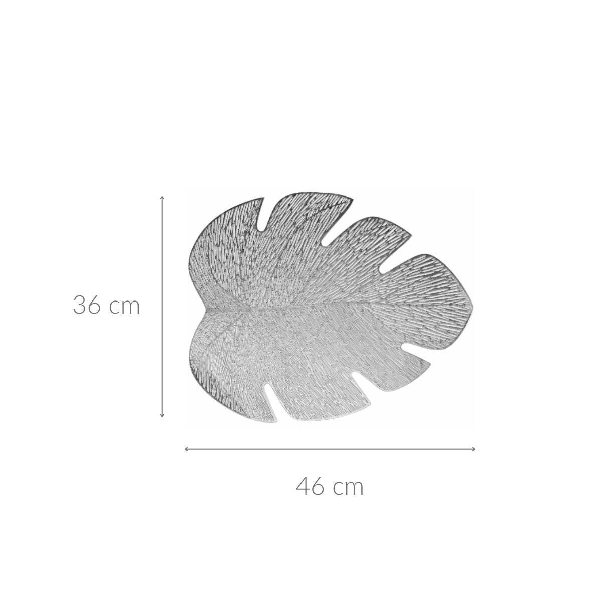 TISCHSET Blattform 36/46 cm - Silberfarben, Kunststoff (46cm) - Douceur d´intérieur