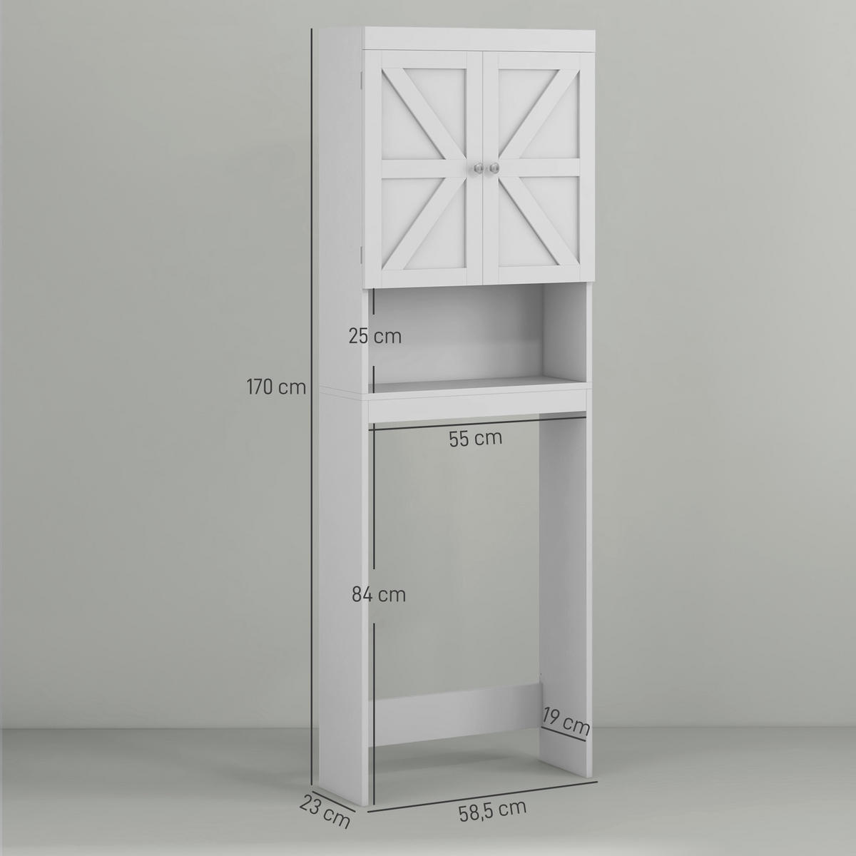 HÄNGESCHRANK Weiß 1 Stück - Weiß, Kunststoff (58.5/170/23cm) - GiPP