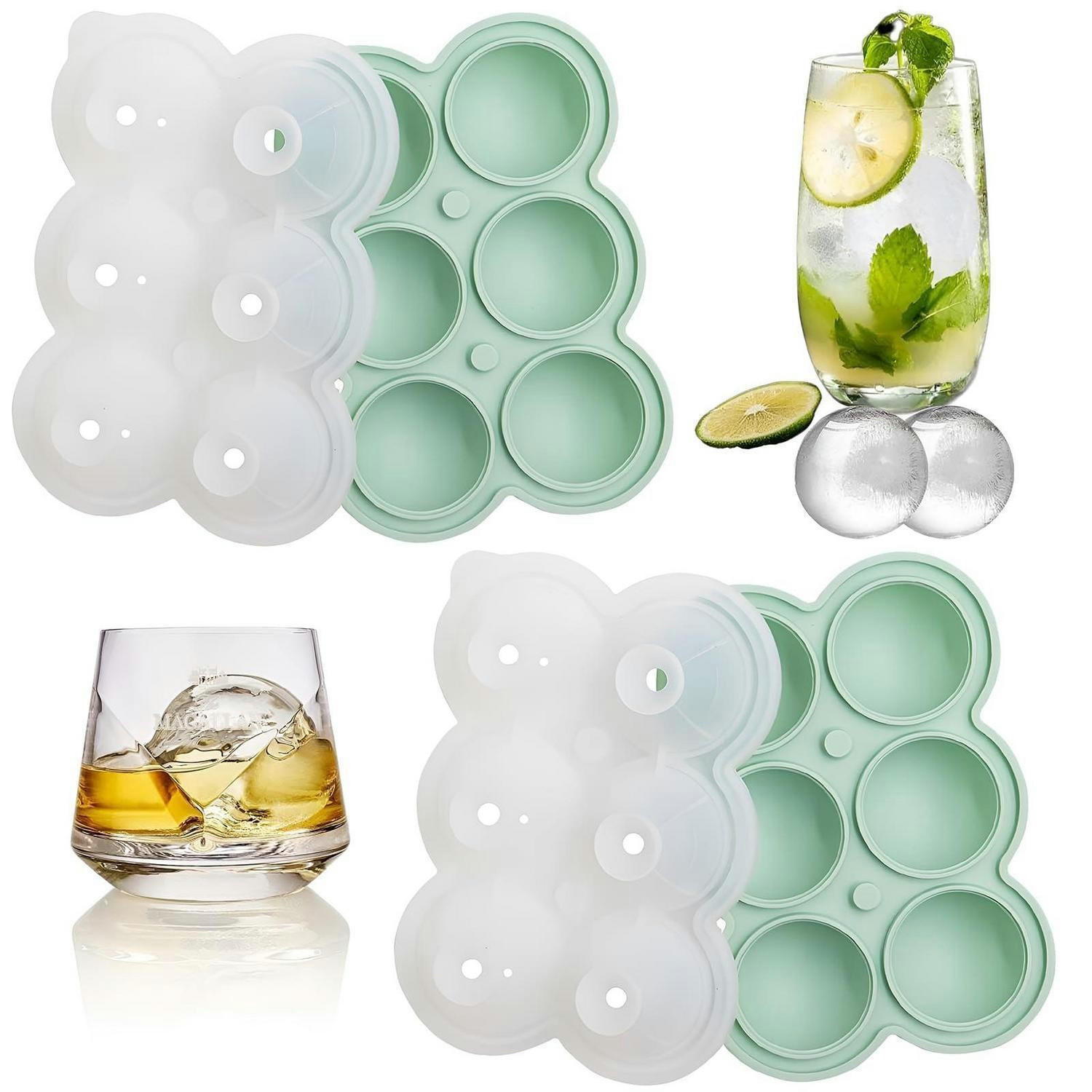 EISWÜRFELFORM 2er-Set Silikon 4.5 cm rund - Multicolor, Kunststoff (15/7.5/18cm)