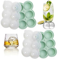 EISWÜRFELFORM 2er-Set Silikon 4.5 cm rund - Multicolor, Kunststoff (15/7.5/18cm)
