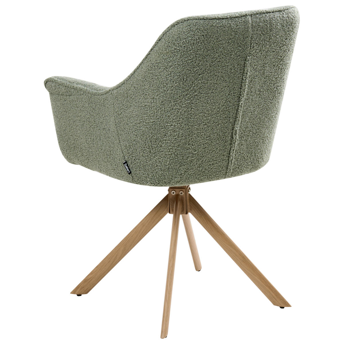 ESSZIMMERSTUHL drehbar Bouclé Hellgrün Hayden - Hellgrün, Textil/Metall (64/85/69cm) - Beliani