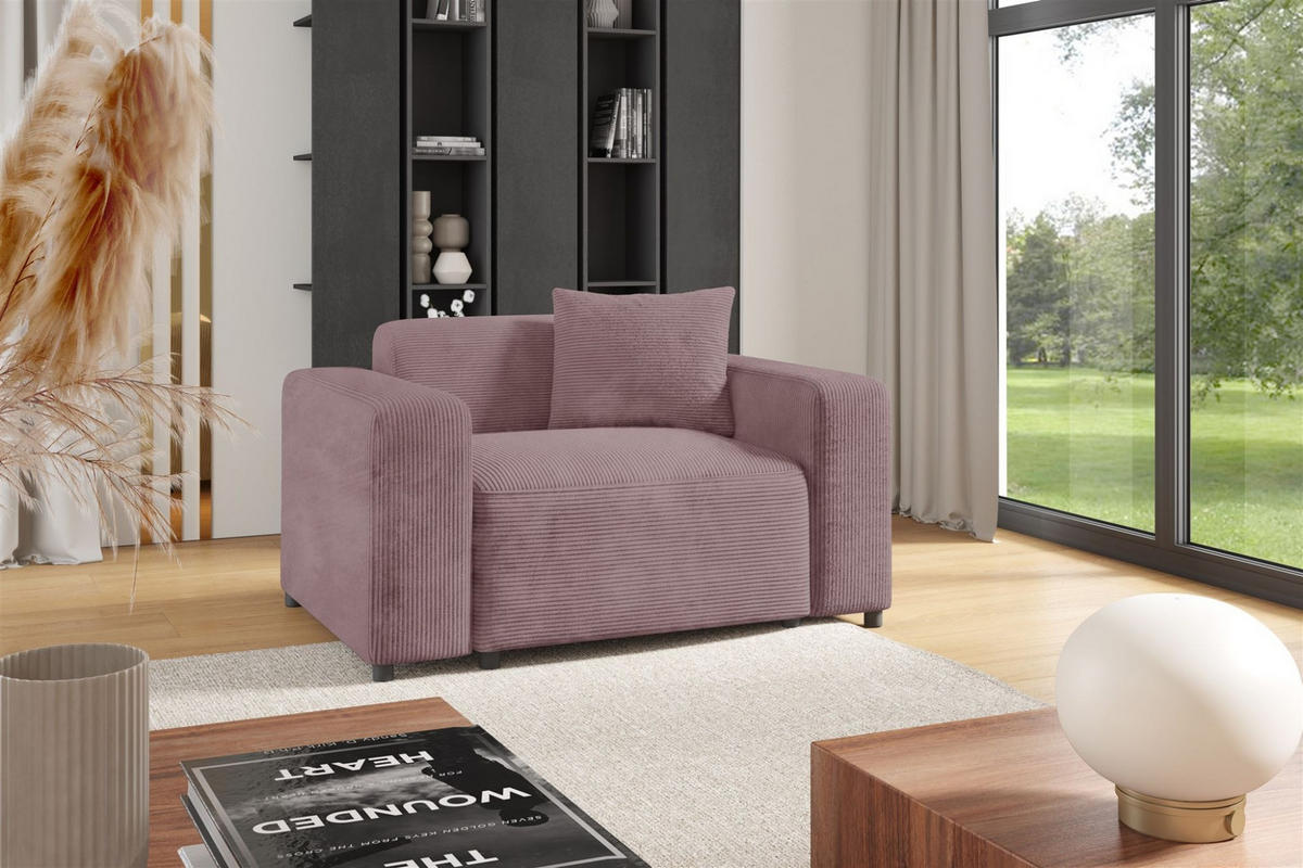 SESSEL Megan In Poso - Altrosa, Holzwerkstoff/Textil (145/75/98cm) - Fun Möbel