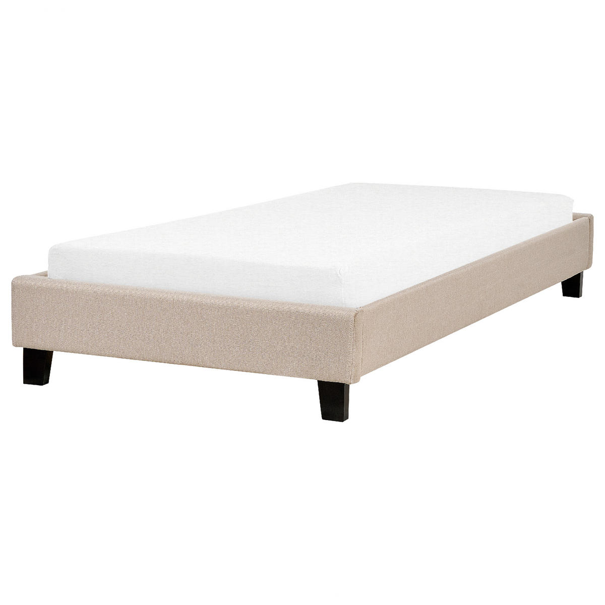POLSTERBETT mit Lattenrost 90x200 cm Beige Roanne - Beige, Textil (90/200cm) - Beliani