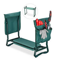 KNIEBANK - Grün, Textil/Metall (60/50/27.5cm) - Relaxdays
