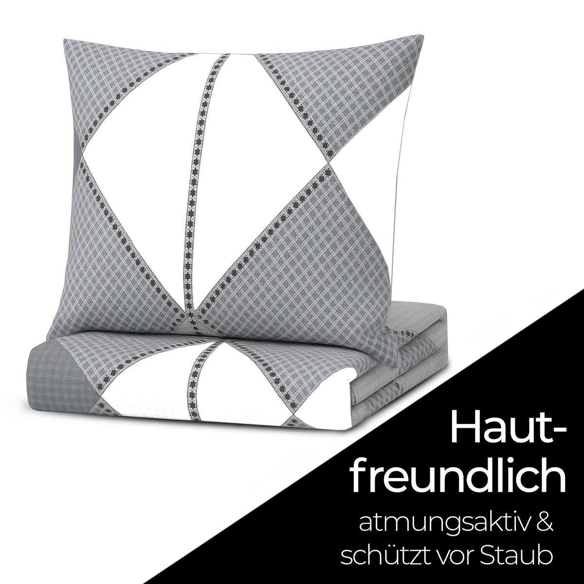 BETTWÄSCHE-SET (135x200cm) - Sardinien - Hellgrau, Textil (135/200cm) - Bestlivings