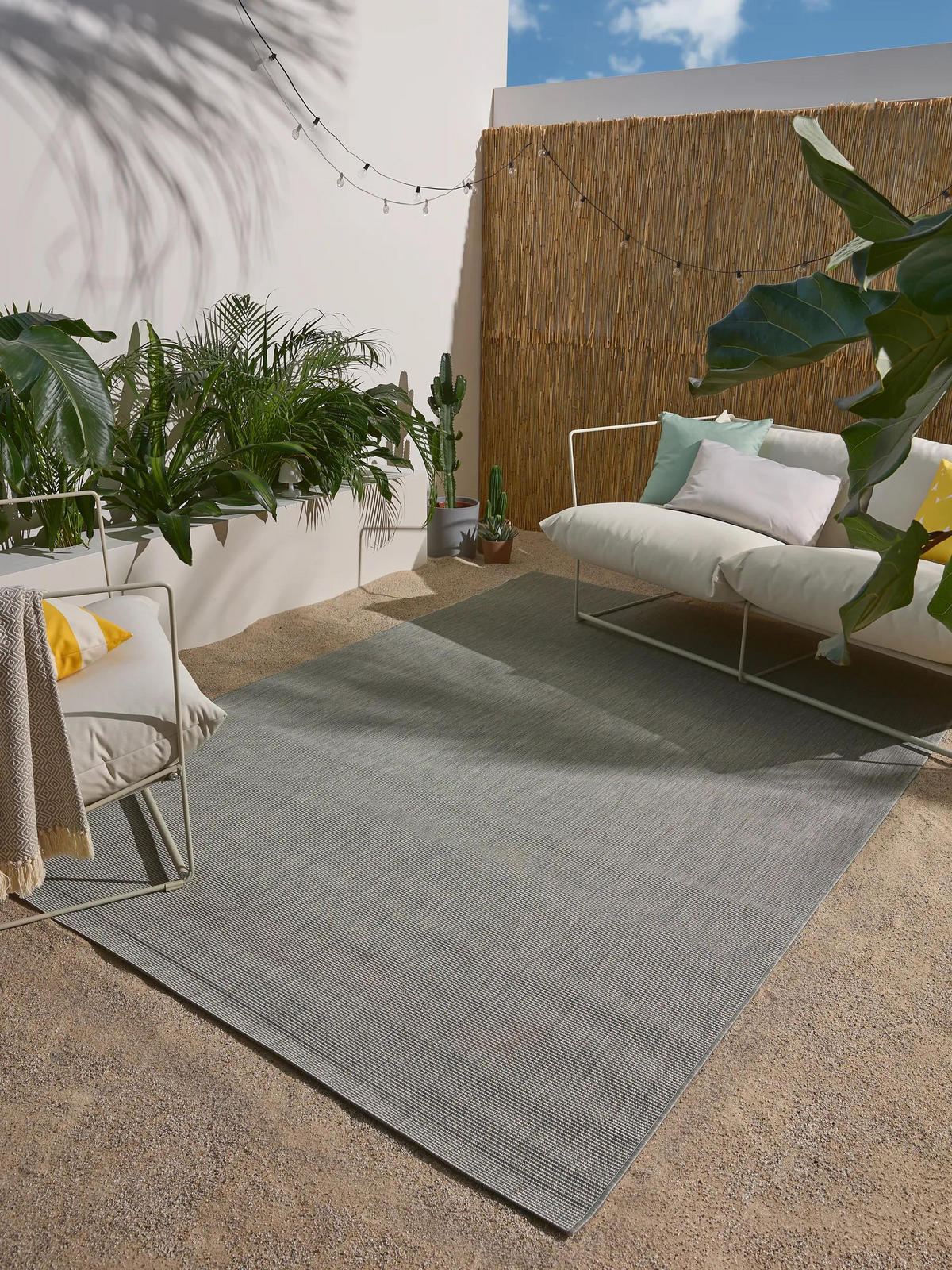 OUTDOORTEPPICH Metro Hellgrau 120x170 cm - Hellgrau, Textil (120/170cm) - benuta Nest