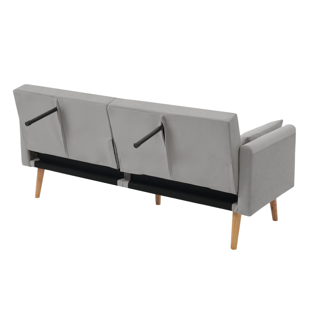 SCHLAFSOFA mit verstellbaren Rückenlehnen und Armlehnen - Grau, Holzwerkstoff/Textil (75/82/180cm) - Urban Meuble