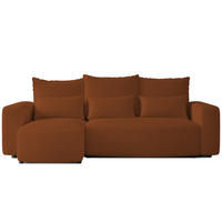 ECKSOFA Travis mit Bettkasten und Schlaffunktion, L-Form, Boucle, Universal - Rostfarben, Holzwerkstoff (248/148cm) - 4ALL HOME
