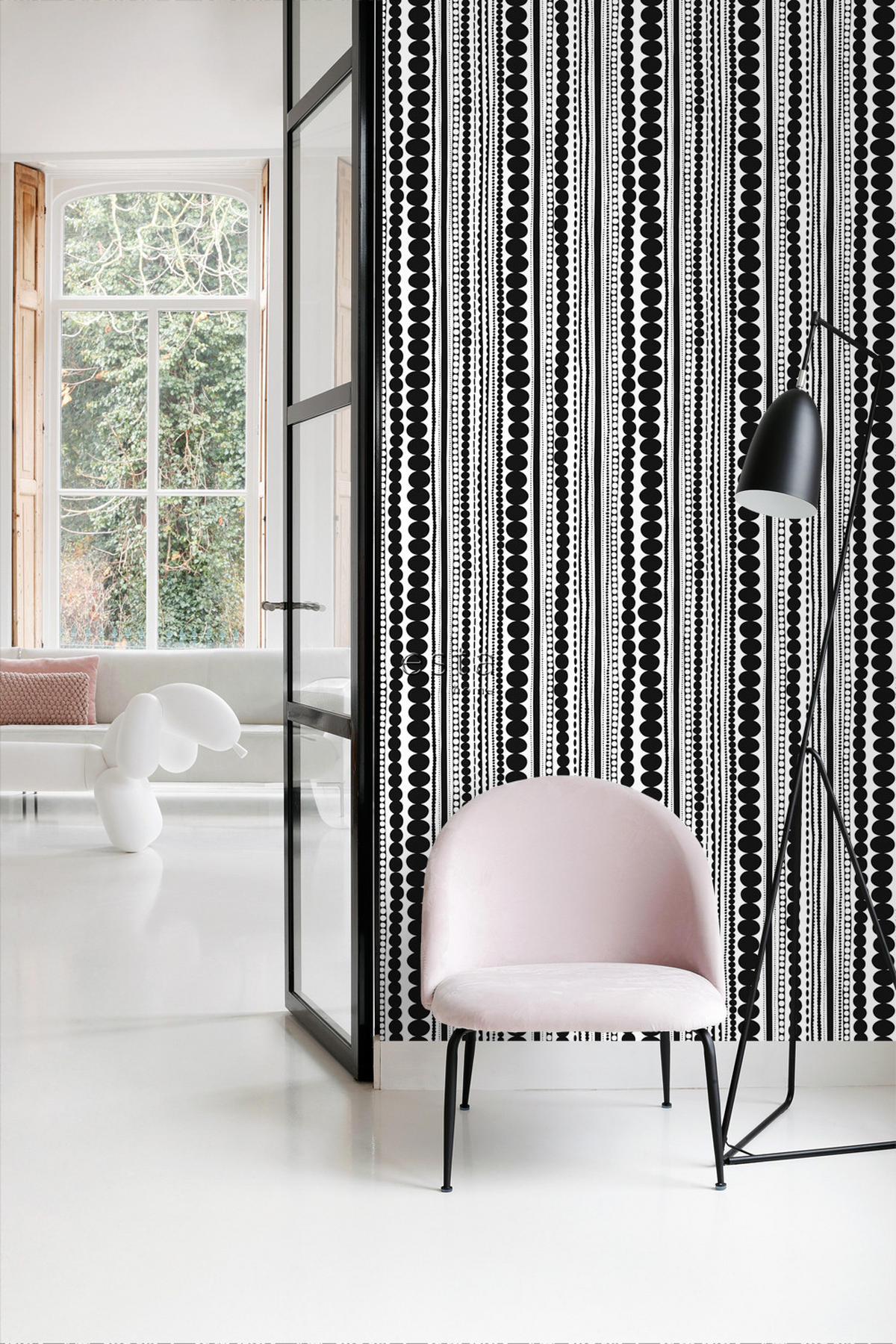 TAPETE Perlen 53 cm x 10.05 m - Schwarz, Papier (53/1000cm) - ESTAhome