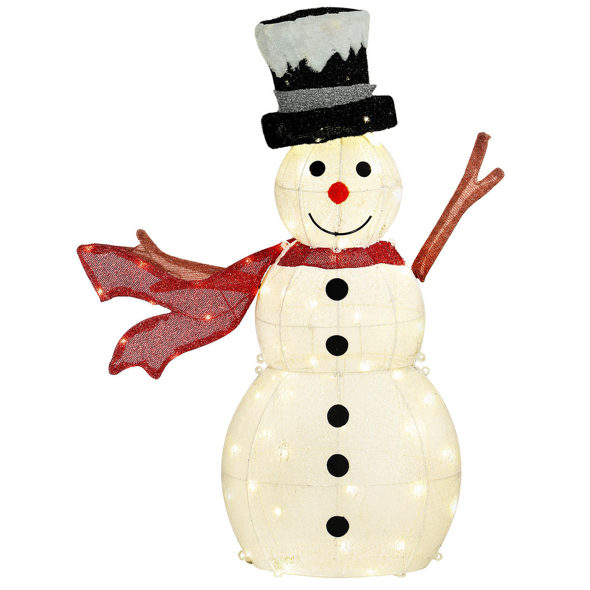 78ER LED Weihnachtsdeko, Weihnachten Schneemann für Indoor, Outdoor Mehrfarbig - Weiß, Metall (76cm) - Outsunny