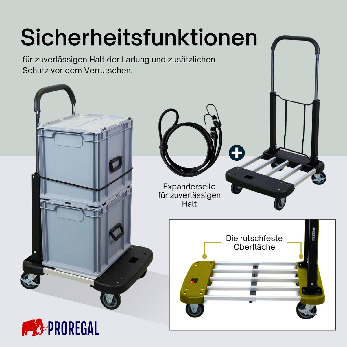 TRANSPORTWAGEN Taurus klappbar 150 97x46x76cm Traglast 150kg - Silberfarben, Metall (76/46/97cm) - PROREGAL