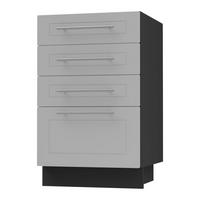 SCHUBLADENUNTERSCHRANK Kvantum D4A/40 Dust Grey Matt / Schwarz Matt 40 / 50 / 82cm - Schwarz/Grau, Holz/Holzwerkstoff (40/82/50cm) - Feldmann-Wohnen
