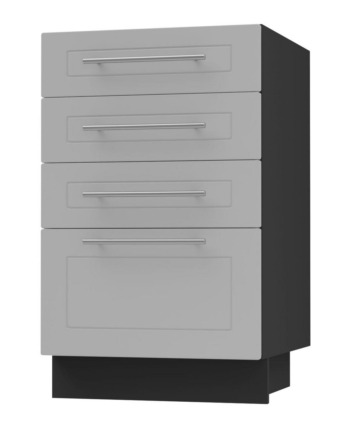 SCHUBLADENUNTERSCHRANK Kvantum D4A/40 Dust Grey Matt / Schwarz Matt 40 / 50 / 82cm - Schwarz/Grau, Holz/Holzwerkstoff (40/82/50cm) - Feldmann-Wohnen