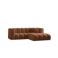 ECKSOFA L-from, Sofa Grand modular stoff Salvador Braun Rechts - Braun, Holz (227/179cm) - Kaiser Möbel