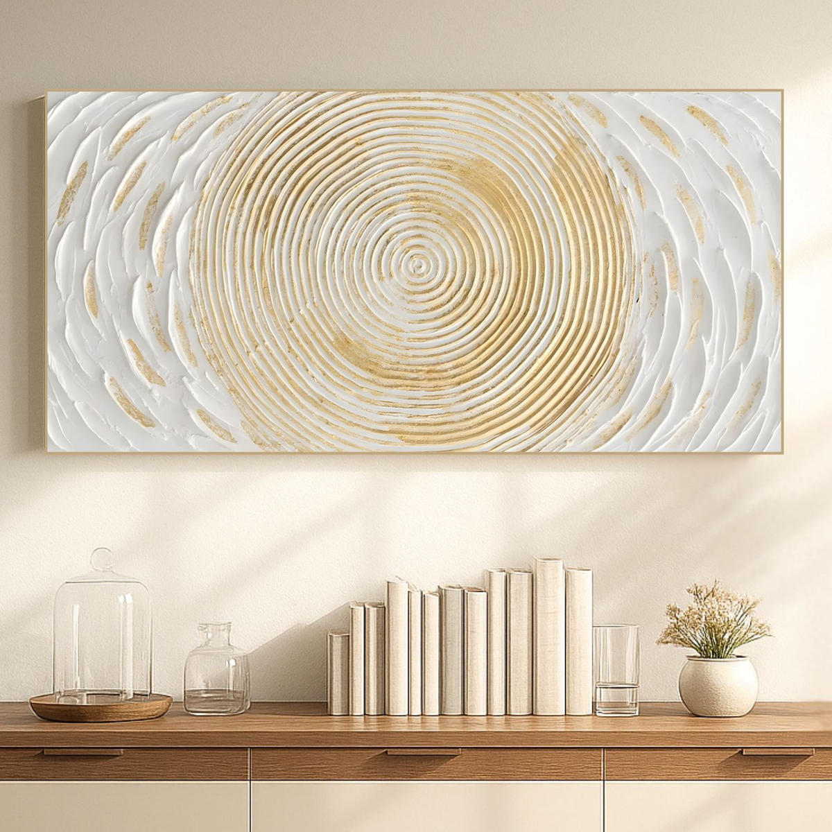 ACRYLBILD HANDGEMALT 100/50 cm - Weiß, Holz/Textil (100/50cm) - KUNSTLOFT