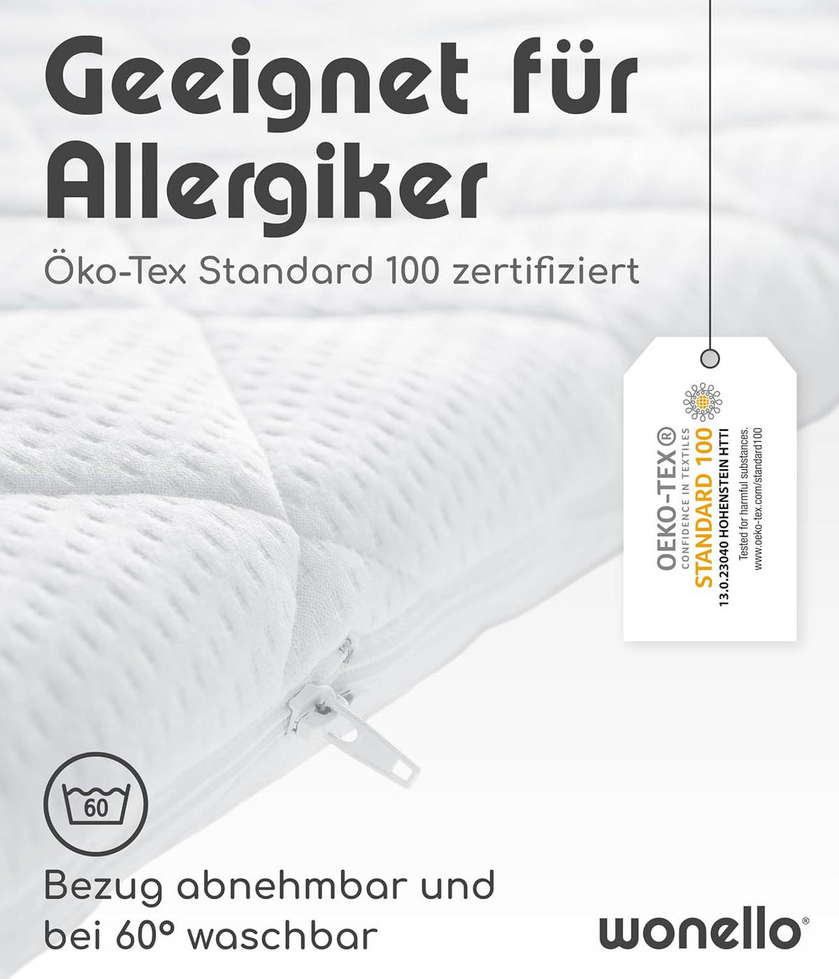 TOPPER GEL 180/200 cm Recharge - Weiß, Textil (180/200cm) - wonello