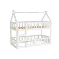 ETAGENBETT 90/200 cm mit Treppe und Sicherheitsumrandung, Weiß - Weiß, Holzwerkstoff (90/200cm) - Redom