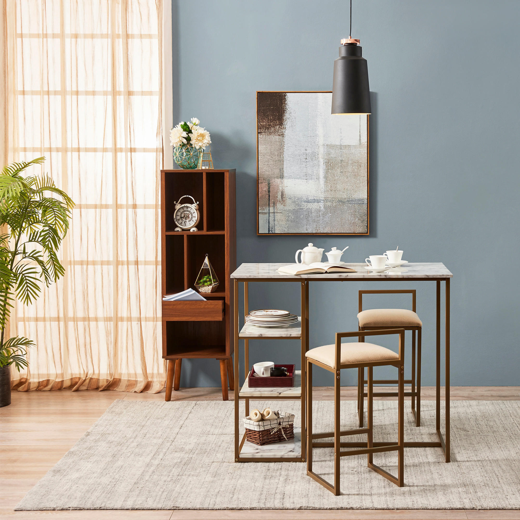 BAR-SET Messing - Messingfarben, Metall (142.2/91.4/91.4cm) - Teamson Home