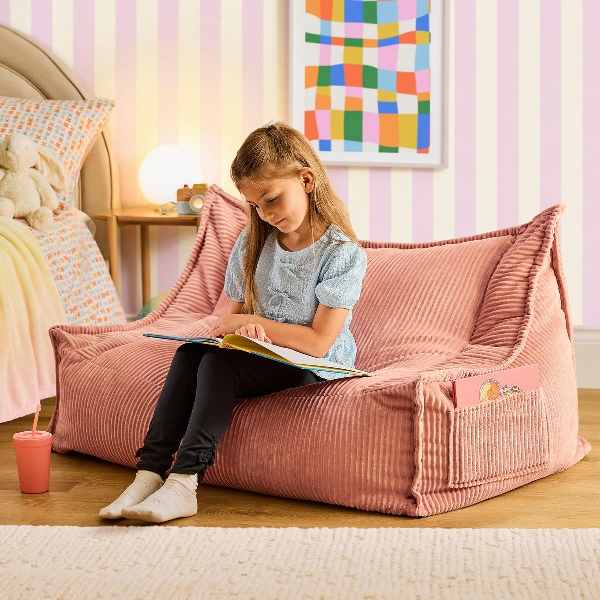 KINDERSITZSACK Sofa Francesco - Pink, Textil (107/60/67cm) - icon