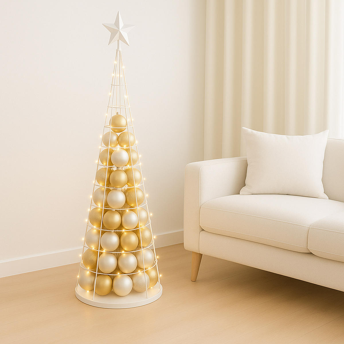 DEKO-BAUM Weiß - Weiß, Metall (38/160cm) - MCW