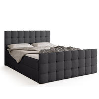 BOXBETT Detroit Duo mit Topper 180/200 Dunkelgrau - Dunkelgrau, Textil (180/200cm) - Bromarkt