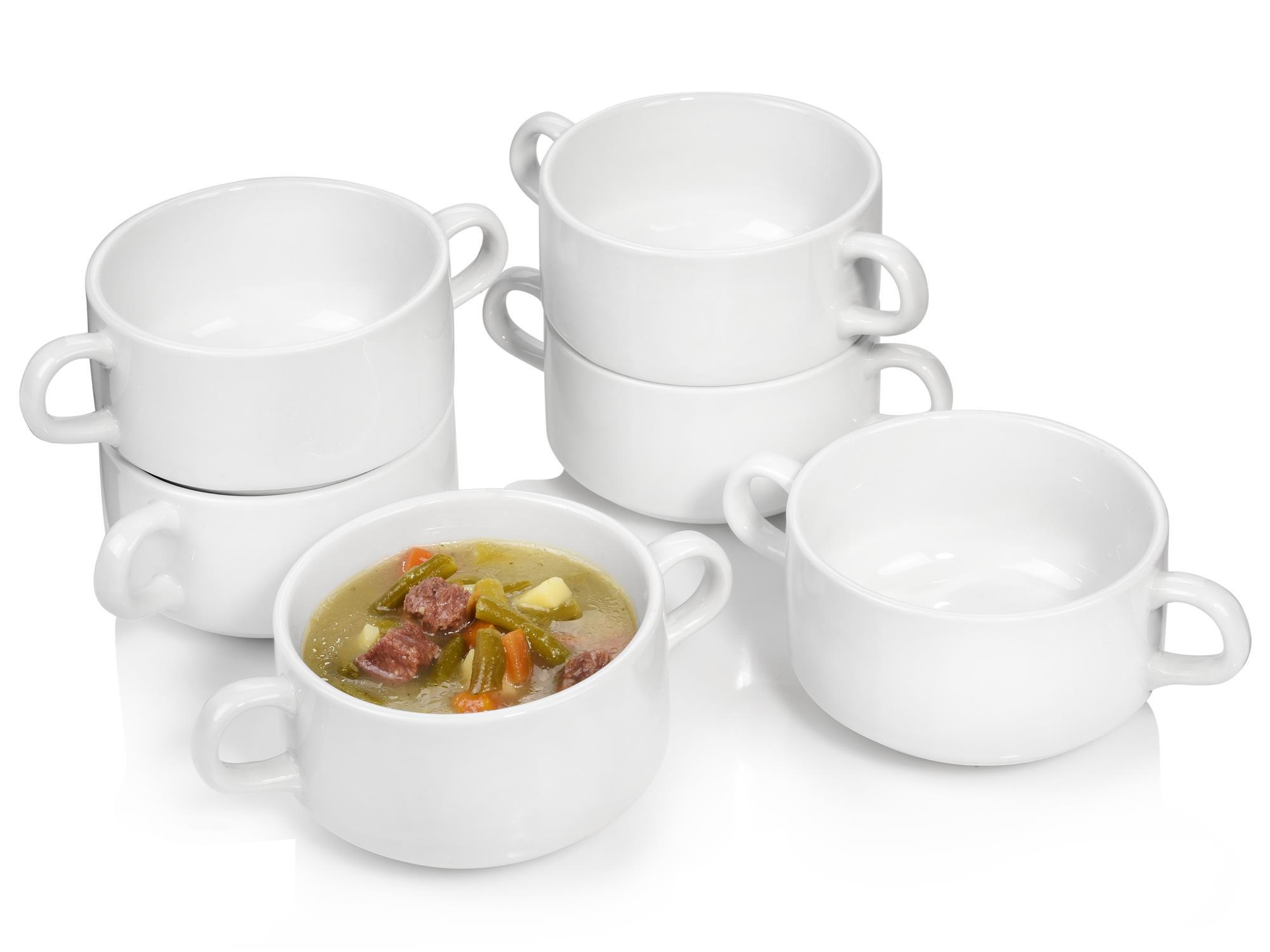 SUPPENSCHÜSSEL SET - 6 teilig aus Porzellan - Weiß, Keramik (9.8cm) - Sänger