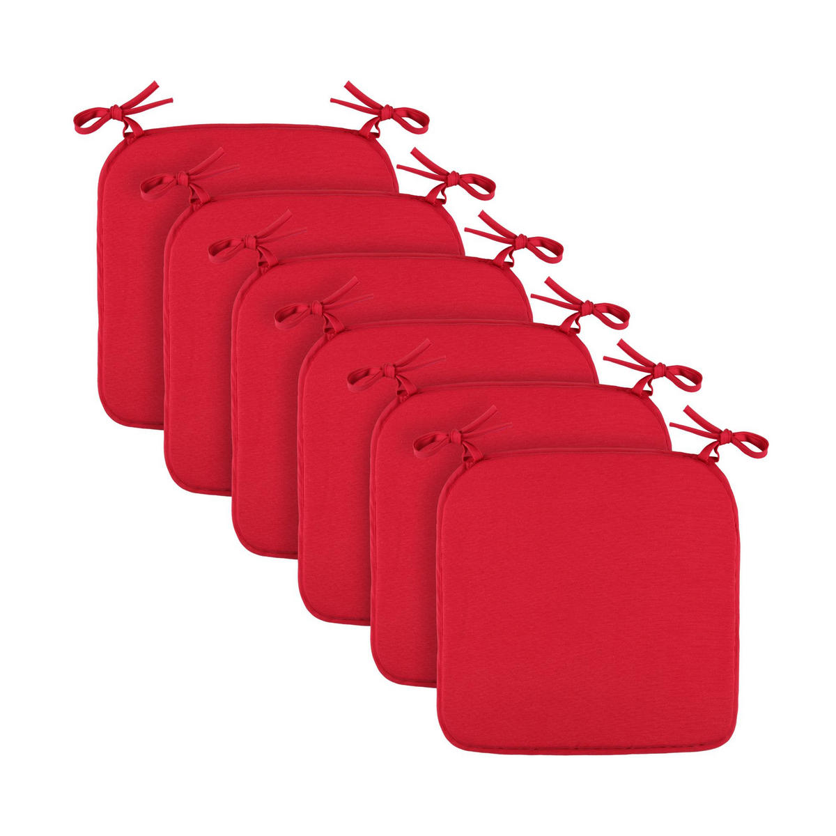 SITZKISSEN Canvas 38x38cm Rot 6er-Pack - Bordeaux, Textil (38/38/2cm)